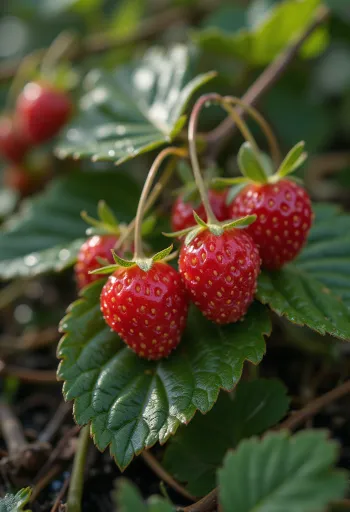 Čerstvé lesní jahody, nakrájené i celé, v čistém dokumentačním stylu