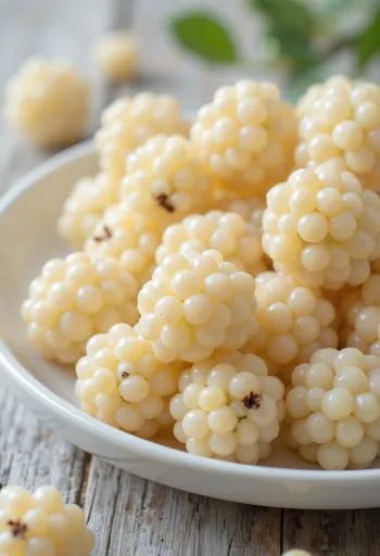 Čerstvé plody moruše bílé (Morus alba) rozkrojené i celé na čistém povrchu