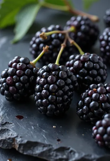 Čerstvé plody moruše černé (Morus nigra) rozkrojené i celé