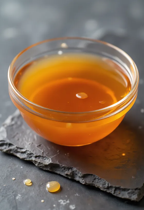 Rybí omáčka v keramické misce, kolem rybí filety bez očí, mořská sůl a fermentační nádoby