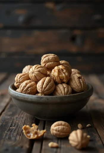 Loupaná jádra vlašských ořechů na bílém pozadí