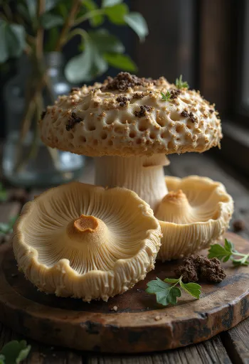 Nakrájený smrž obecný připravený pro kuchyňské zpracování