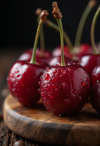 Zralé kávové třešně, otevřené i celé v misce