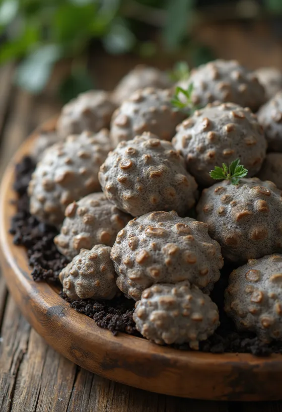 Očištěná a nakrájená houba maitake (trsnatec) pro kuchyňské využití