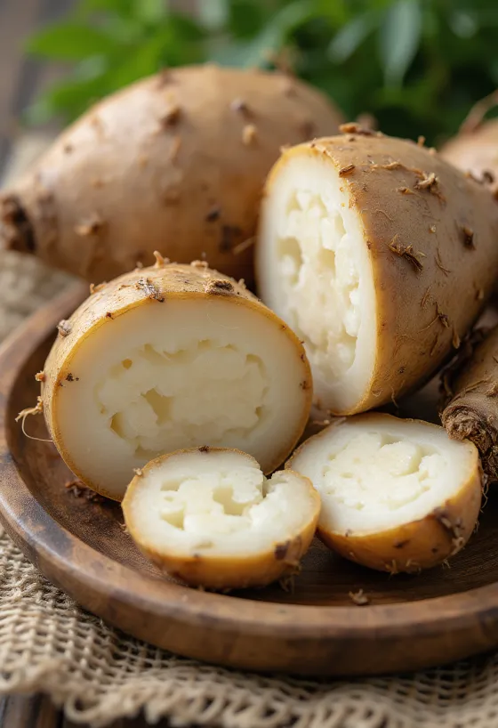 Hlízy malangy s detailní texturou a přirozenou barvou