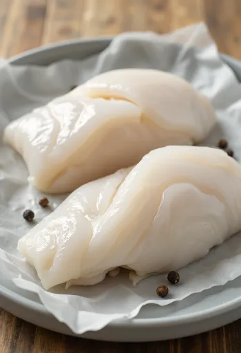 Filet z tresky tichomořské na kuchyňském prkénku