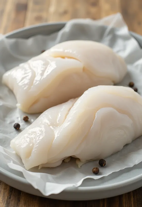 Filet z tresky tichomořské na kuchyňském prkénku