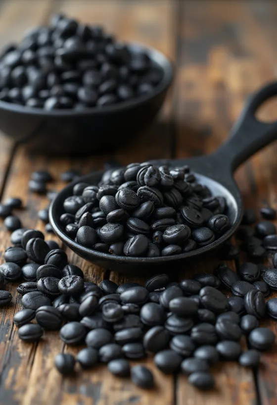 Černá slunečnicová semínka s hladkým povrchem a světlými jádry