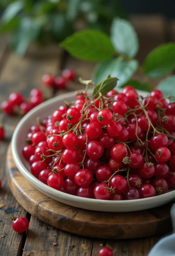 Zářivě červené bobule bezu červeného v detailu