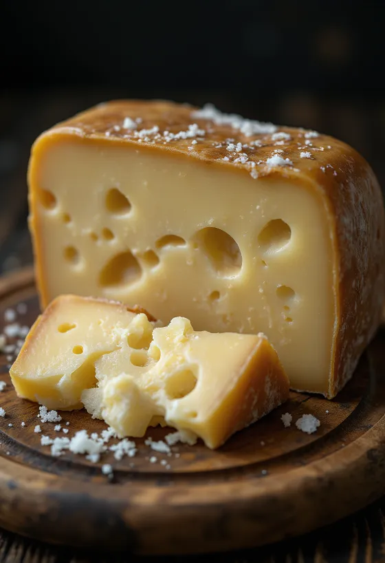 Čerstvý sýr Parmigiano Reggiano v bílé keramické misce na dřevěném stole