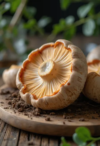 Nakrájená bedla červenající během kuchyňské přípravy