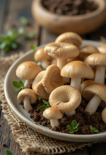 Nakrájená špička obecná s čerstvými bylinkami a česnekem na dřevěném prkénku