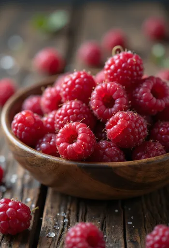 Čerstvé lesní maliny celé a rozkrojené pro dokumentační účely