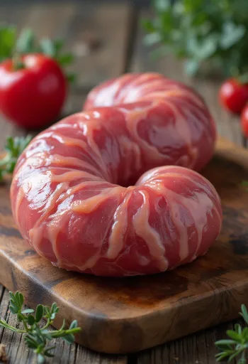 Očištěné, nakrájené syrové ledvinky na dřevěném prkénku