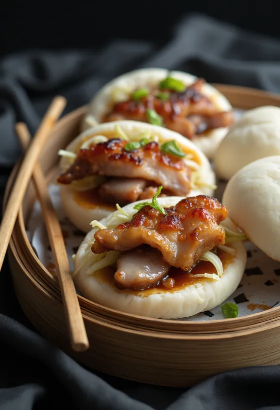 Crispy Pork Belly Bao s křupavým vepřovým masem a kysaným zelím