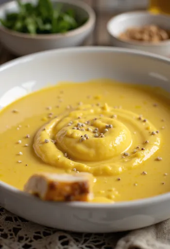 Kari smetanovo-zázvorová omáčka servírovaná