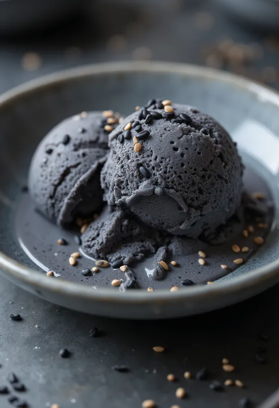 Černá sezamová zmrzlina