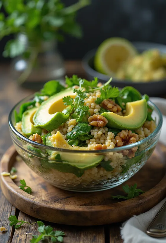 Limetková Buddha bowl s quinoou a špenátem