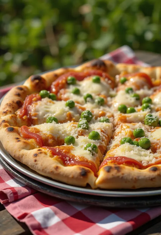 Pizza ai Piselli s hráškem a sýrem