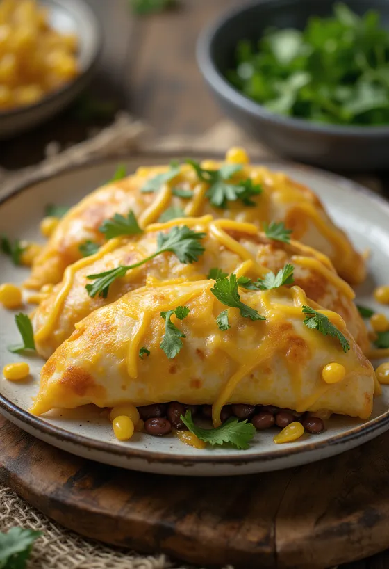 Autentická mexická gordita se sýrem a fazolemi