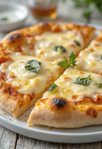 Pizza se sýrem Pecorino, mozzarellou a parmezánem