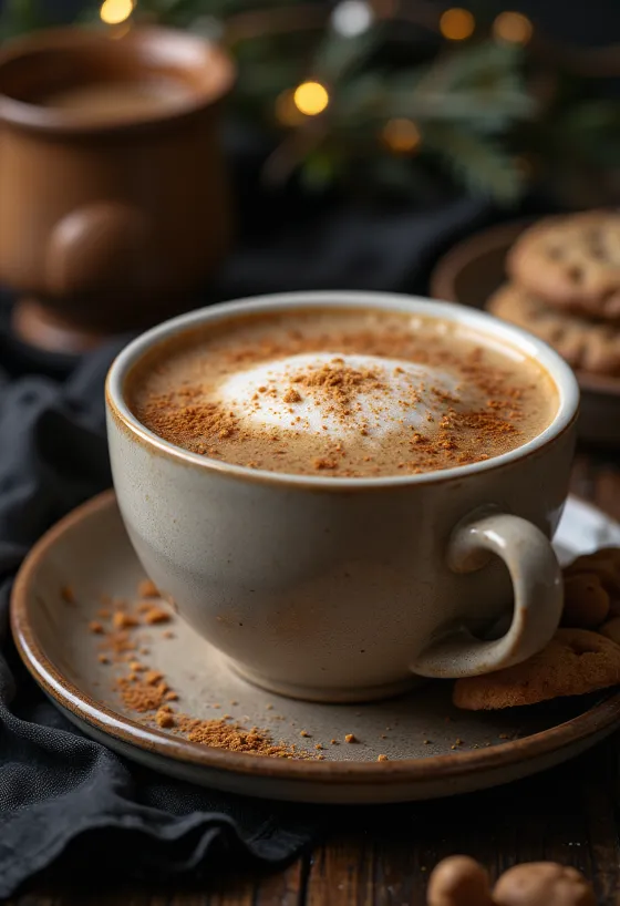 Perníkové latte čerstvě servírované