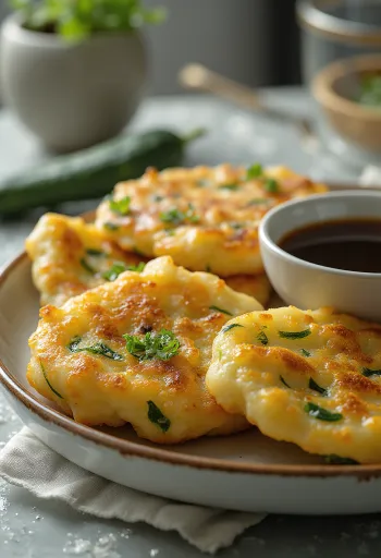 Cuketový hotteok upečený do zlatohněda, s pěkně tvarovaným těstem