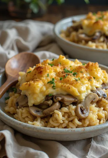 Veganské zapečené houby při podávání