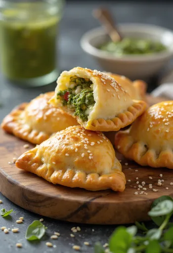 Empanada s pestem a mozzarellovou bylinkovou náplní
