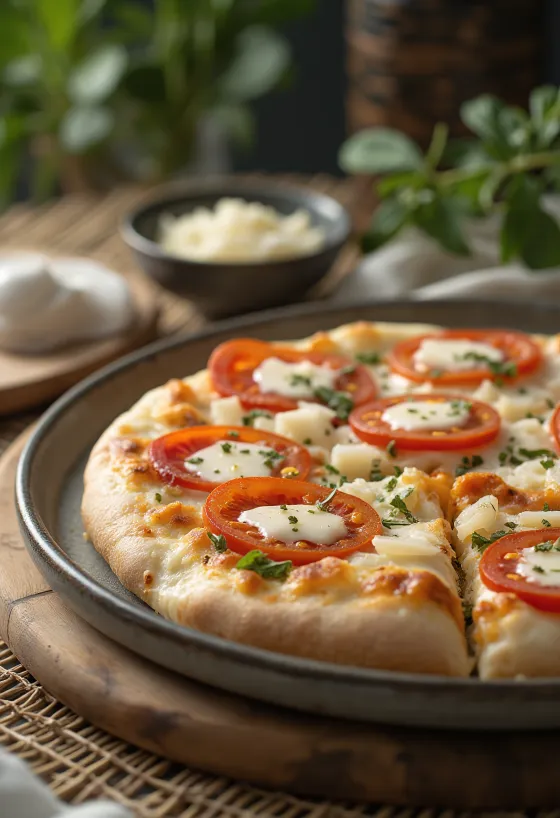 Pizza al Mascarpone s bazalkou a parmezánem