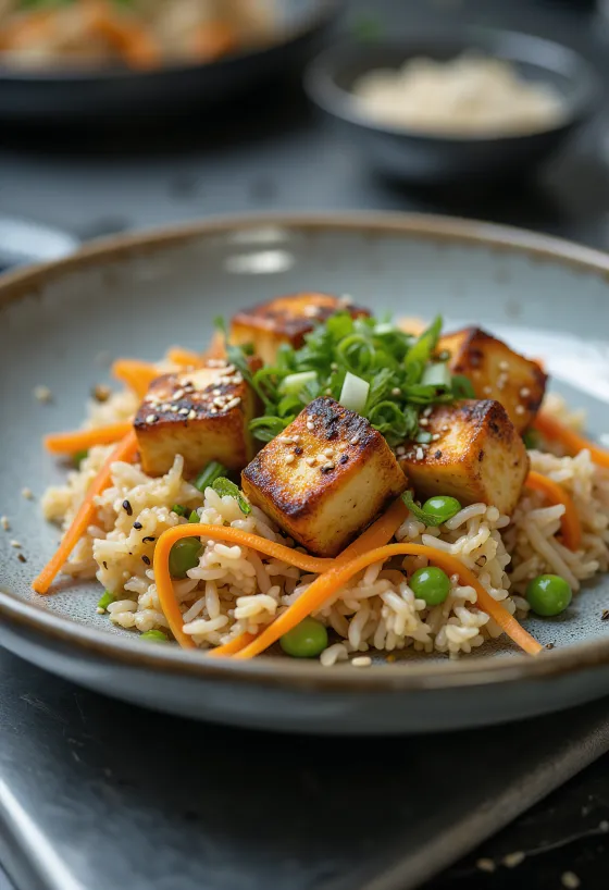 Servírovaná tofu rýže