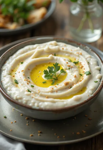 Jogurtová tahini omáčka podávaná