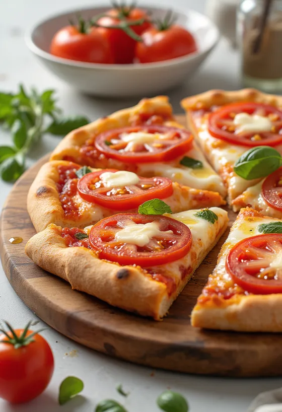 Pizza al Pomodoro Fresco s čerstvými rajčaty a mozzarellou
