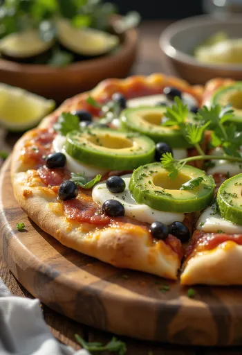 Pizza Mexicana s papričkami jalapeño, černými fazolemi a avokádem