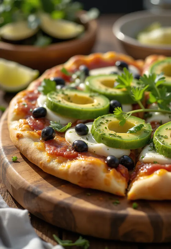 Pizza Mexicana s papričkami jalapeño, černými fazolemi a avokádem
