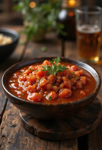 Rozmarýnovo-rajčatová chilli omáčka při podávání