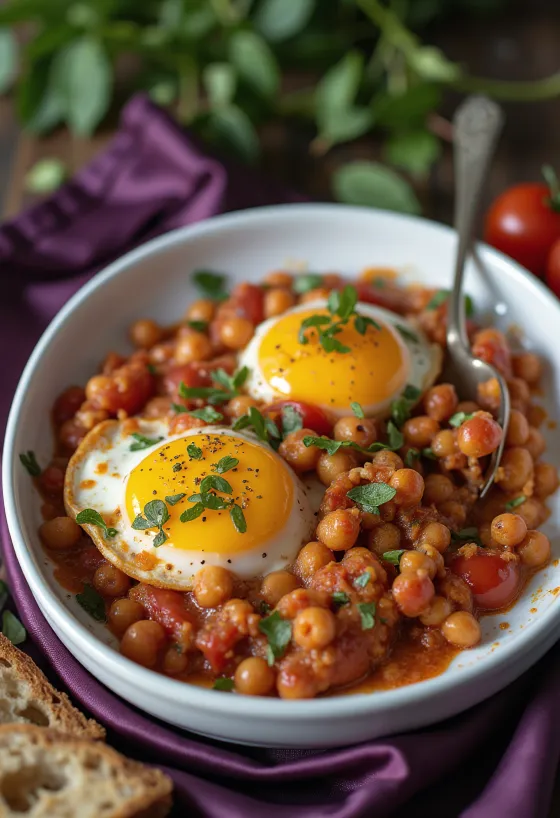 Veganský zapečený lilek s cizrnou při podávání