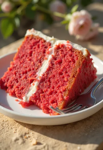 Red Velvet dort s krémovými vrstvami