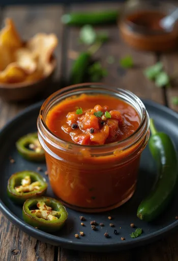 Domácí chilli omáčka BBQ servírovaná