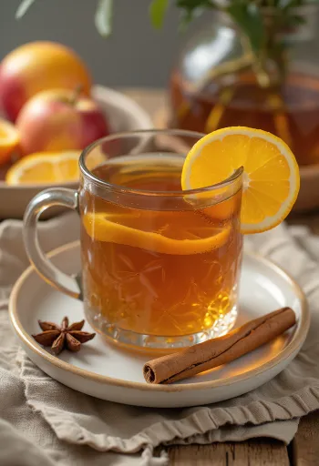 Voňavý, horký jablečný cider v hrnku