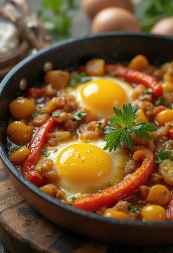 Ratatouille s barevnou pečenou zeleninou, zdobené čerstvým bylinkami