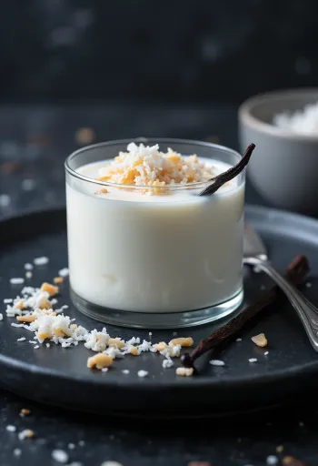 Kokosová panna cotta servírovaná