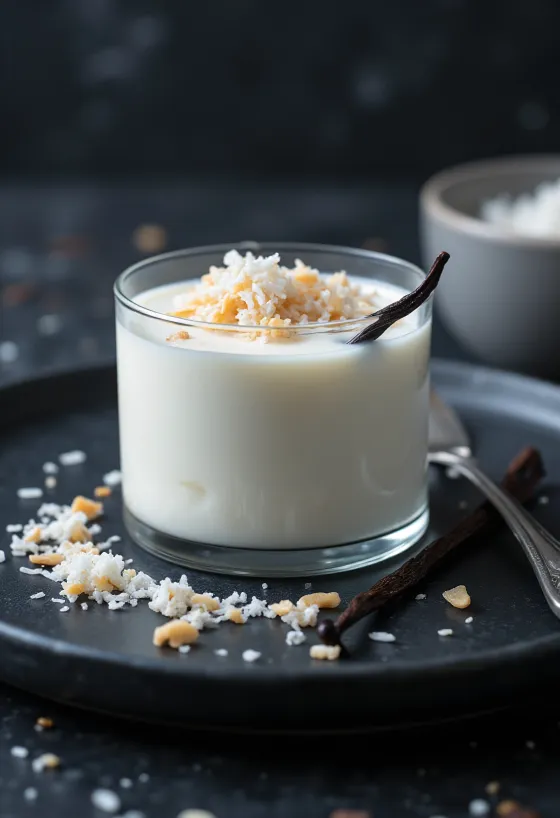 Kokosová panna cotta servírovaná