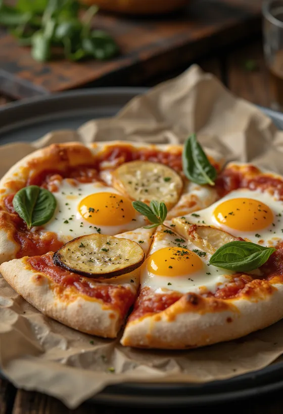 Pizza alla Melanzana s lilkem a mozzarellou