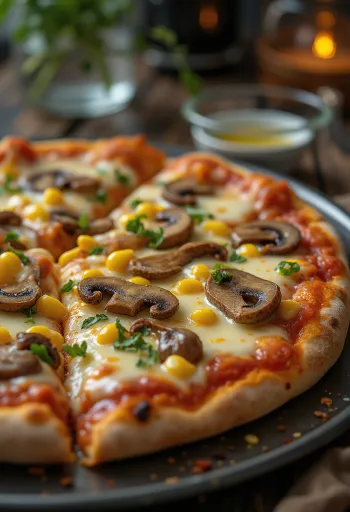 Veganská pizza s veganským sýrem a zeleninou