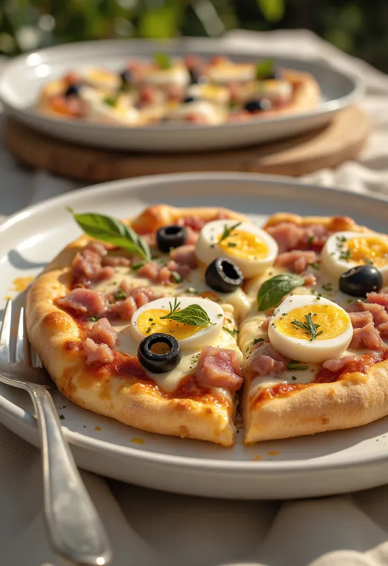 Pizza Tunisienne servírovaná