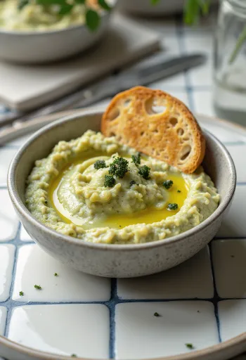 Prebiotické artyčokové pesto, podávané s těstovinami, s bohatou chutí