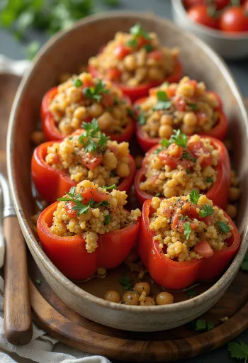 Veganské plněné papriky s quinoou