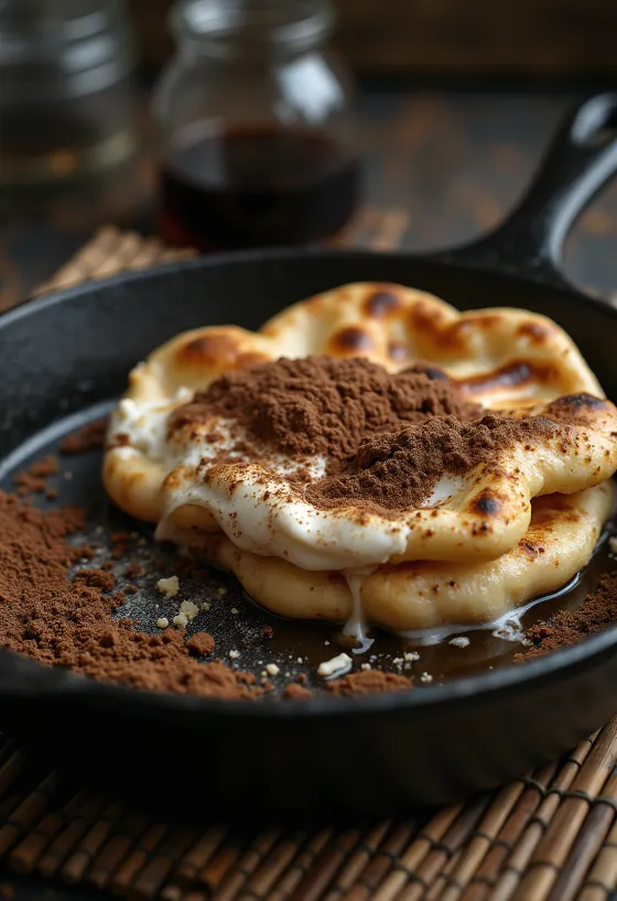Tiramisu naan při podávání