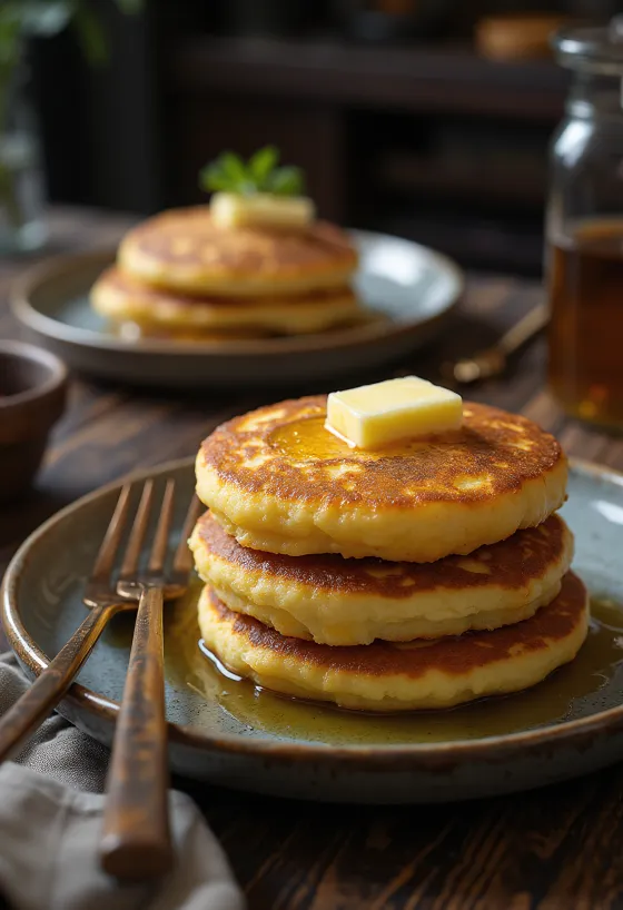Griddle Cake americké lívance při podávání
